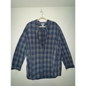 Carhartt Shirt Mens Xl Xlarge Blue Lightweight Outdoor Hiking Work Button Up EUC
